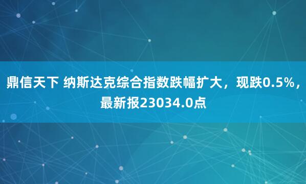 鼎信天下 纳斯达克综合指数跌幅扩大，现跌0.5%，最新报23034.0点