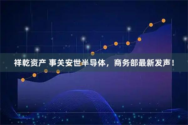 祥乾资产 事关安世半导体，商务部最新发声！